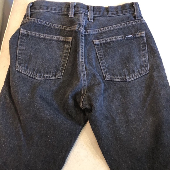 Guess black denim straight leg jeans